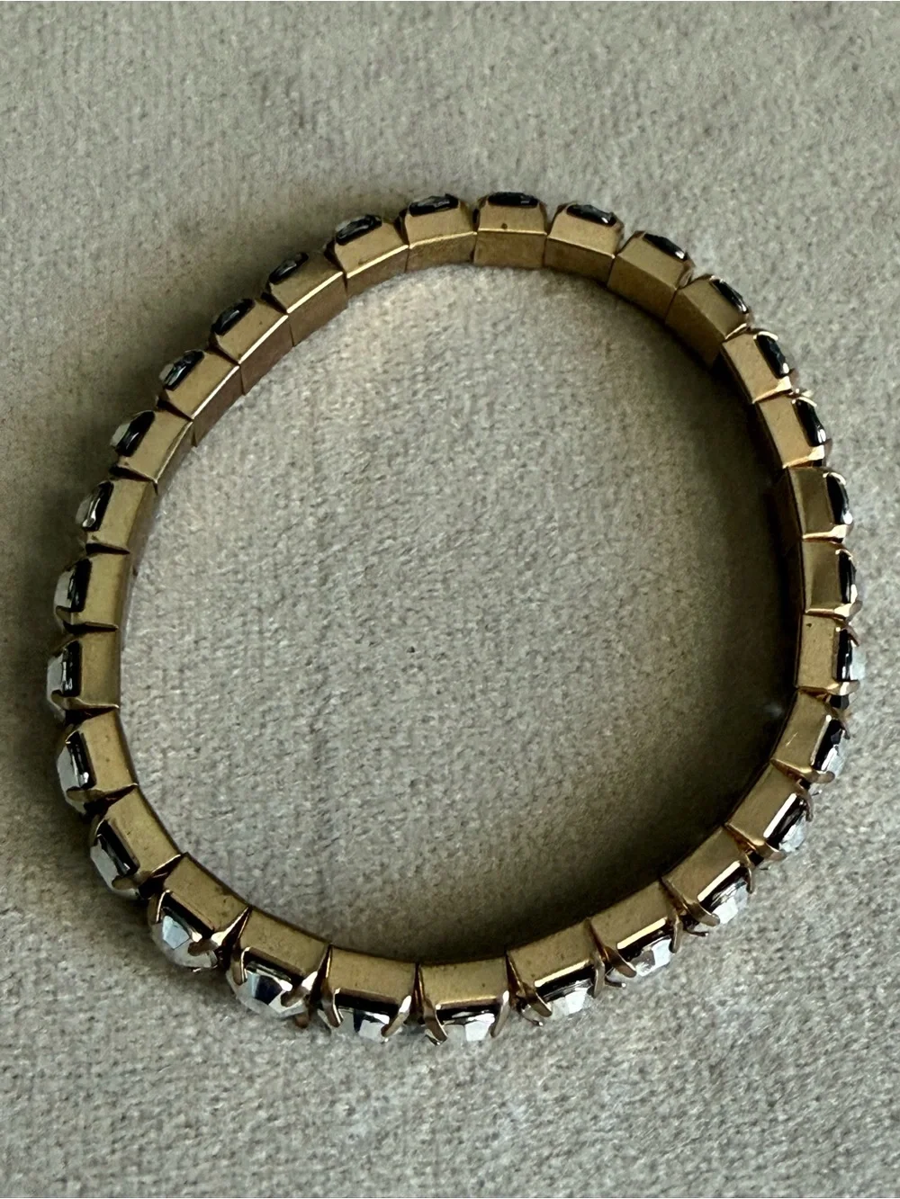 Gold Crystal Stretch Tennis Bracelet - Elegant Women's Jewelry